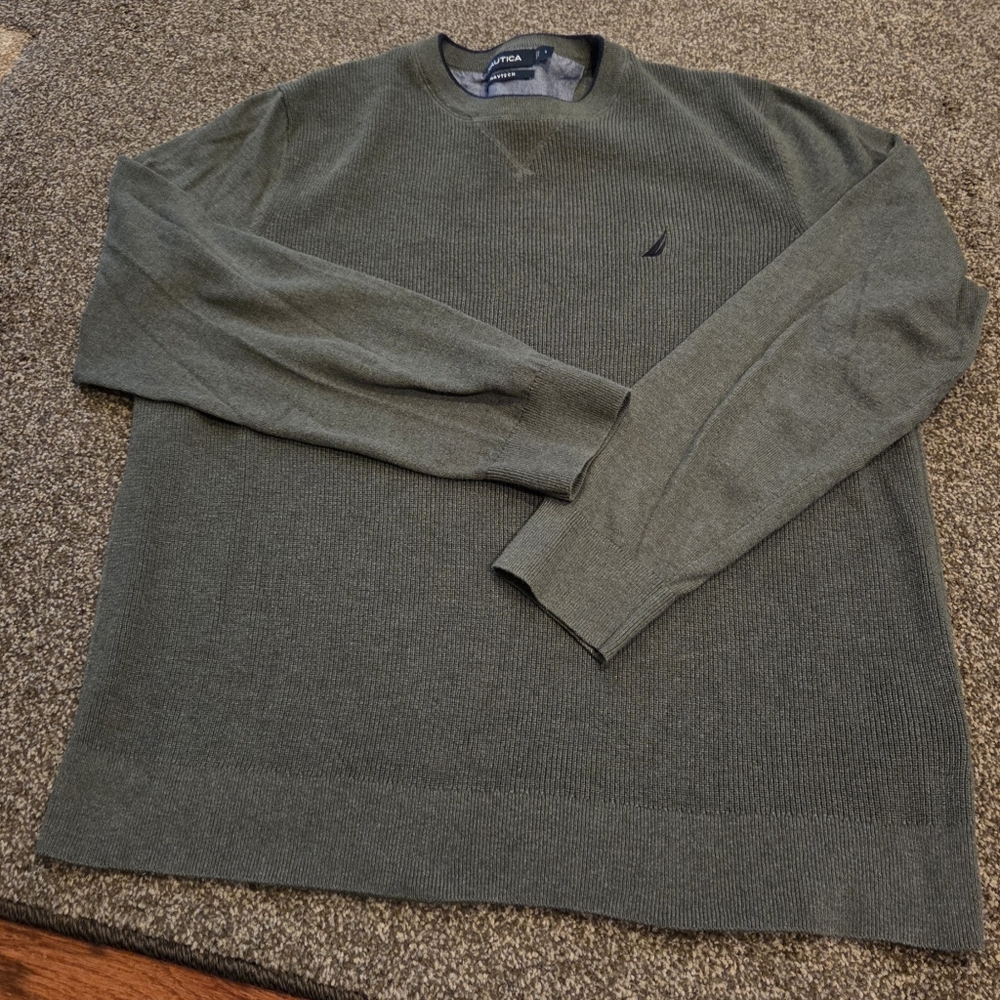 Nautica Men's Olive Crewneck Sweater